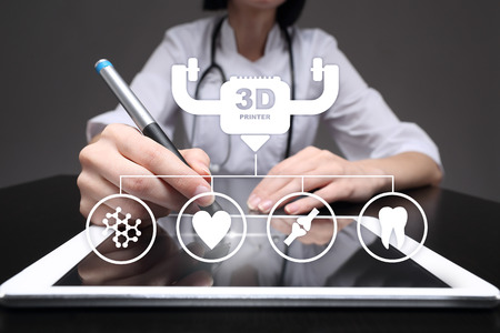 3d printing in modern medical technology. Bioprinting, prosthetics.の写真素材