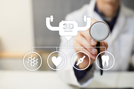 3d printing in modern medical technology. Bioprinting, prosthetics.の写真素材