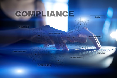 Compliance on the virtual screen. Business concept.の写真素材