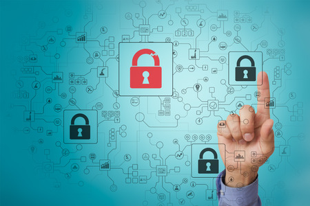 Cyber attack detection. Internet security, information and data safety concept. GDPR. Privacy.