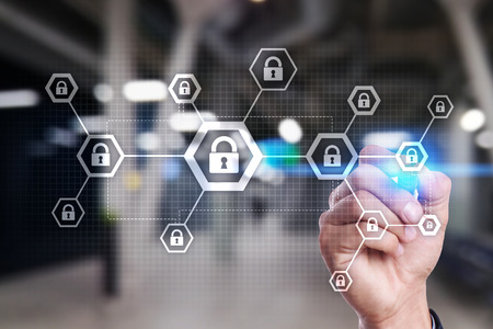 Cyber security, data protection. Internet and technology concept.