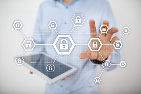 Cyber security, data protection. Internet and tehcnology concept.