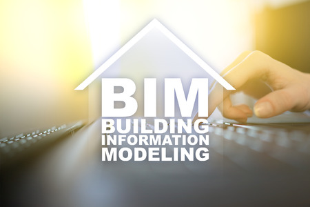 BIM - Building information modeling is a process the generation and management of digital representations of physical and functional characteristics of places.の写真素材