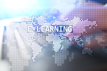 E-learning, International online education concept. Internet and technology.の写真素材