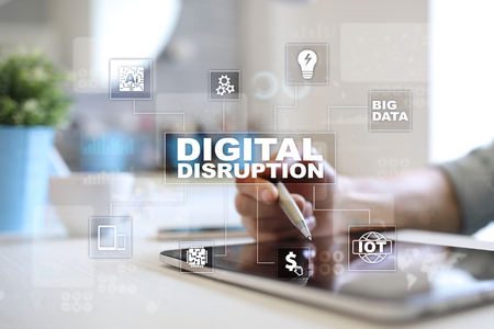 Digital disruption, future technology concept.の写真素材