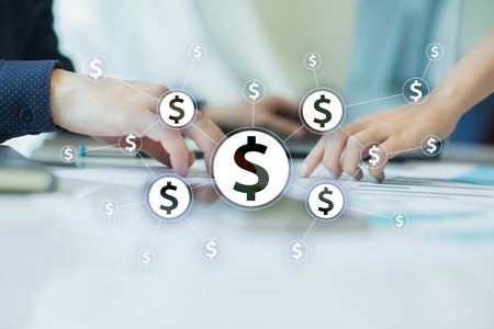 Financial network and crowdfunding concept. Fintech. Business and financial concept.の写真素材