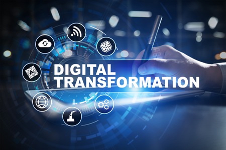 Digital transformation, Concept of digitization of business processes and modern technology.の写真素材