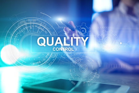 Quality control check box. Guarantee Assurance. Standards, ISO. Business and technology concept.の写真素材