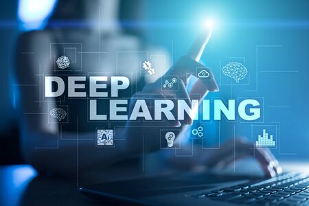 Deep machine learning, artificial intelligence in smart factory or technology solution.の写真素材