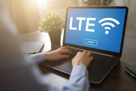 LTE, 4G, 5G Fast wireless internet connection, Telecommunication and technology concept.の写真素材