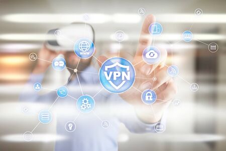 VPN Virtual Private network protocol. Cyber security and privacy connection technology. Anonymous Internet.の写真素材