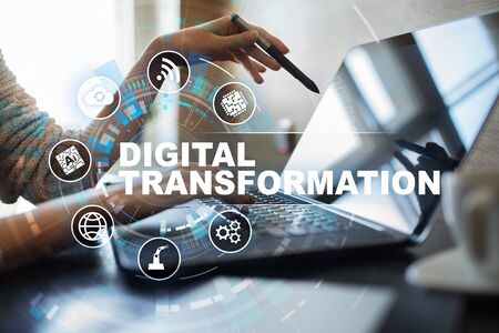 Digital transformation, Concept of digitization of business processes and modern technology.の写真素材