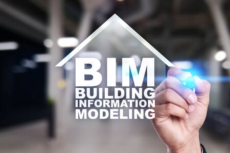 BIM - Building information modeling is a process the generation and management of digital representations of physical and functional characteristics of places.の写真素材
