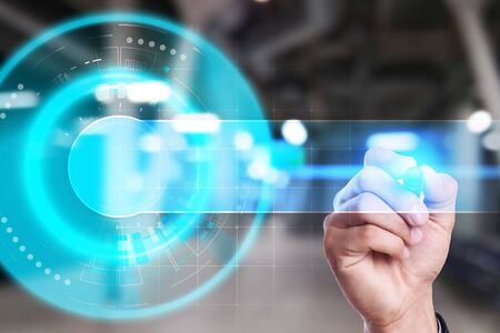 Space for text on Abstract virtual screen futuristic interface.