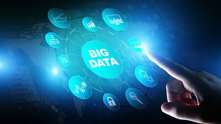 Big data analytics platform, business intelligence and modern technology concept on vitual screen.の写真素材