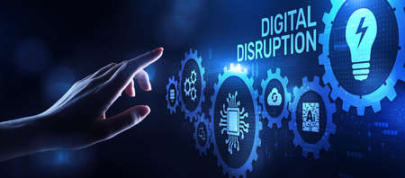 Digital disruption transformation digitalization innovation technology business concept.の写真素材