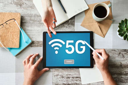 5g Fast mobile internet connection, Ne generation communication and modern technology conceptの写真素材
