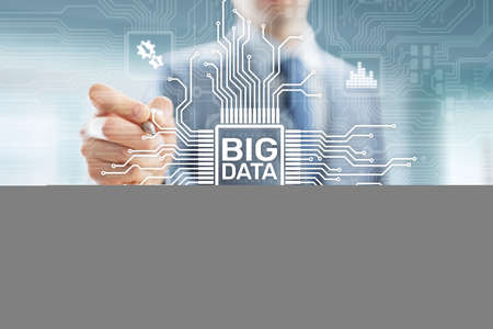 Big data analytics platform, business intelligence and modern technology concept on vitual screen