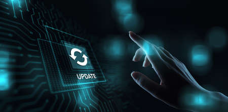 Update System Upgrade Software version technology concept on virtual screen