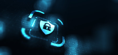 Cyber security, Information privacy, Data protection. Internet and technology concept on virtual screen.の写真素材