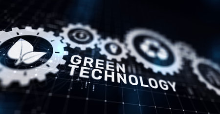 Green Technology Recycling Ecology Earth Saving concept on virtual screen.の写真素材