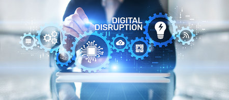 Digital disruption digitalization innovation technology business concept.の写真素材