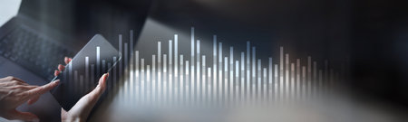 Data Analytics and Business Insights on a Wide Banner, Business and Technology Concept.の写真素材