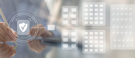 Cybersecurity and Data Protection in Digital Workflows on a Wide Banner, Business and Technology...