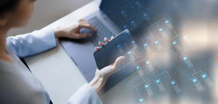 Data Encryption and Cybersecurity Technology Concept Illustrated on Virtual Screen.
