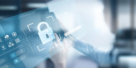 Secure Login and Cybersecurity Authentication Interface Technology concept.