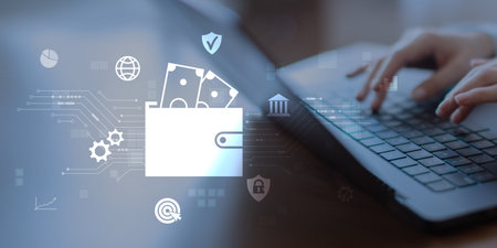 Digital Wallet and Mobile Finance Management Concept in a Connected Economy.