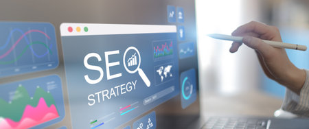 EO Strategy Development and Digital Marketing Analytics Technology Concept.の写真素材