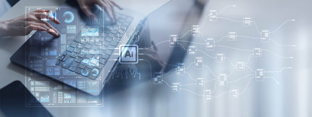 AI and Data Processing for Enhanced Insights on a Wide Banner, Business and Technology Concept.