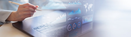 Interactive Data Analytics and Performance Metrics Visualization on a Modern Digital Tablet.