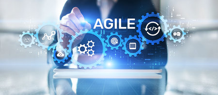 Agile flexible software development technique. Technology concept.