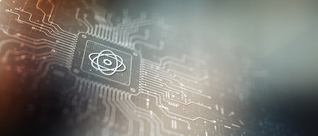 Quantum Computing Revolutionizing Processing Illustrated on a Processor.の写真素材