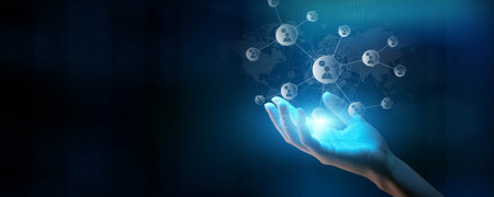 Global Network of Human Connections and Digital Communication Systems.の写真素材