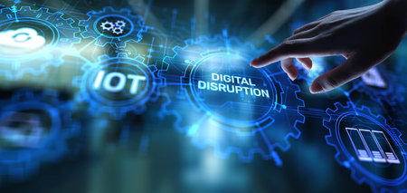 Digital Disruption Concept: Transforming Industries Through Innovative Technology.の写真素材