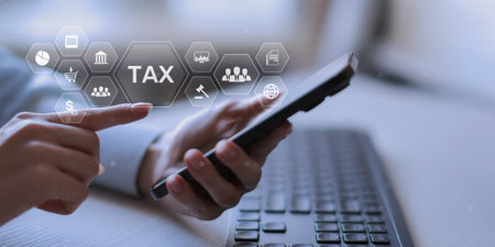 Digital Tax Management and Financial Operations Interface with Mobile Access.