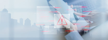 Cybersecurity Threat Alert with Digital Warning Interface.