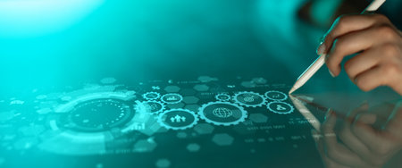 Digital Business Automation and Data Management Technology Concept.