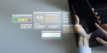 Customer Feedback and Satisfaction Analysis through Online Reviews.の写真素材