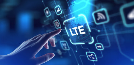 LTE Long-Term Evolution for High-Speed Mobile Connectivity, projection on a virtual screen, Business...