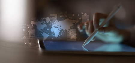 Global Business Strategy and Data Analytics Visualization.の写真素材