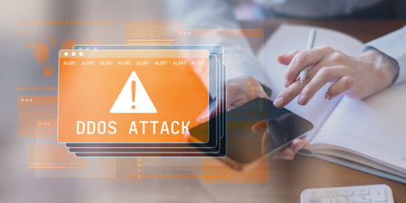 Cybersecurity Threats and DDoS Attack Prevention in Business Networks.の写真素材