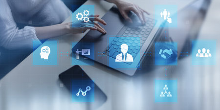 Business Process Management and Workflow Automation Illustrated on Digital Tablet.の写真素材