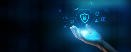 Cybersecurity Solutions for Protecting Digital Data and Online Business Operations.の写真素材