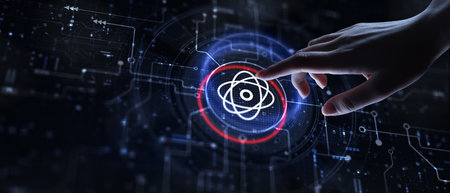 Quantum Computing Concept: Revolutionizing Information Processing Through Quantum Mechanics.の写真素材