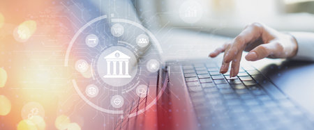 Advanced Digital Banking Technology for Secure Financial Transactions.の写真素材