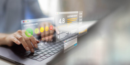 Customer Feedback and Satisfaction Analysis through Online Reviews.の写真素材